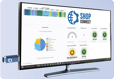 Shop-Connect hardware and dashboard flyer